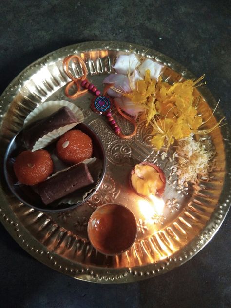 Rakhi With Sweets, Thali For Rakhi, Rakhi Snap, Rakhi Aesthetic, Rakhi Thali, Handmade Rakhi, Birthday Post, Bad Girl Wallpaper, Birthday Post Instagram