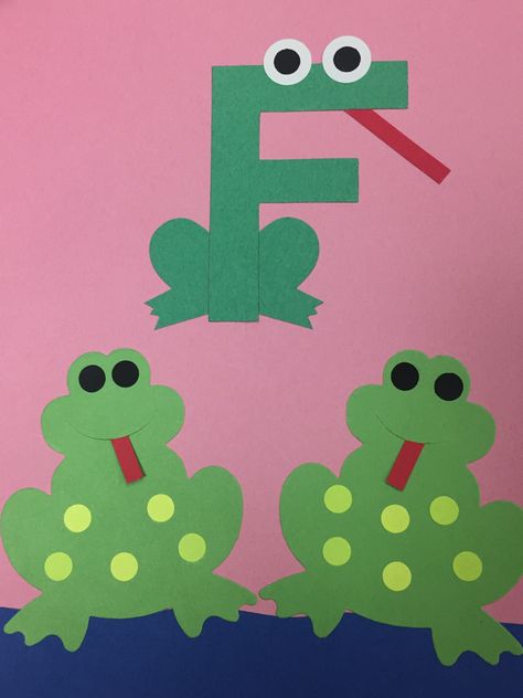 F For Frog Craft, Letter F Arts And Crafts For Preschool, Letter F Crafts For Preschoolers, F For Frog, Kids Crafts Letters, F Is For Frog, Aa Letter, Letter F Craft, Preschool Letter Crafts