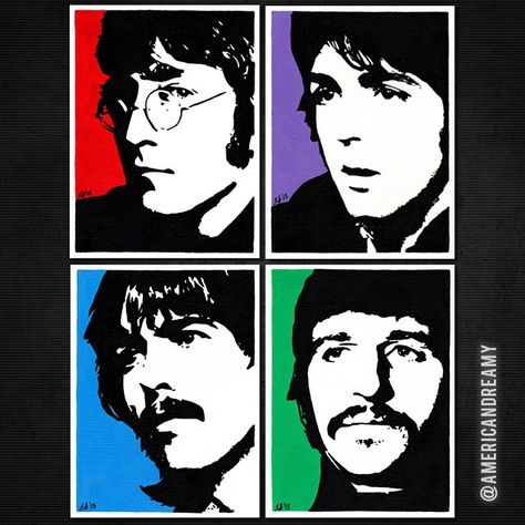 BeatlesLane di Instagram "(Repost from my @AmericanDreamy account) - Set of 4 Beatles pop art oil paintings depicting the band members as they were in 1967. Each…" Beatles Pop Art, Beatles Painting, Beatles Artwork, Richard Hamilton, Beatles Wallpaper, Band Kiss, Beatles Cartoon, Beatles Poster, Art Oil Paintings