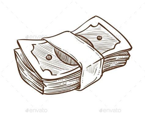 Money Stack in Bundle Isolated Sketch Dollar Bills #AD #Bundle, #sponsored, #Stack, #Money, #Isolated Dollar Bill Drawing, Bill Drawing, Stack Money, Bubble Drawing, Tattoo Lettering Styles, Money Tattoo, Posca Art, Money Stacks, Meaningful Drawings