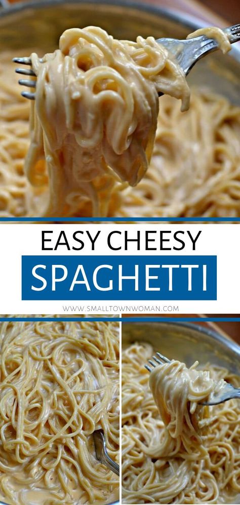 This super easy kid-friendly Cheesy Spaghetti comes together in less that 20 minutes and is the perfect side for so many main courses! It is the perfect comfort food cheesy pasta recipe for dinner! Save this pasta dish for later! Cheesy Garlic Spaghetti, Comfort Food Spaghetti, Main Courses For A Crowd, Baked Cheese Spaghetti, Spaghetti Cheese Recipe, Spaghetti And Cheese Recipe, How To Make Cheesy Pasta, Cheesy Spaghetti Recipes, Spaghetti Recipes With Cream Cheese