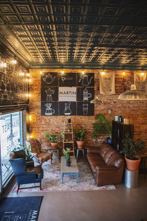 Voted 1 of the best coffee shops in Tennessee Coffee Shop Seating Ideas Cozy, Coffee House Furniture, Chill Cafe Interior Design, Cafe Interiors Cozy, Cute Cozy Coffee Shop, Long Store Design, Coffee Shop Living Room Design, Small Coffee Shop Interior Design Cozy, Coffee And Beer Shop