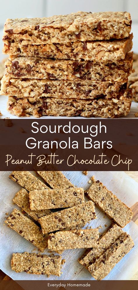 Sourdough Granola Bars Sourdough Granola, Chocolate Chip Sourdough, Sprouted Oats, Sprouted Seeds, Homemade Bars, Recipe Using Sourdough Starter, Frugal Food, Healthy Granola Bars, Sourdough Starter Discard Recipe