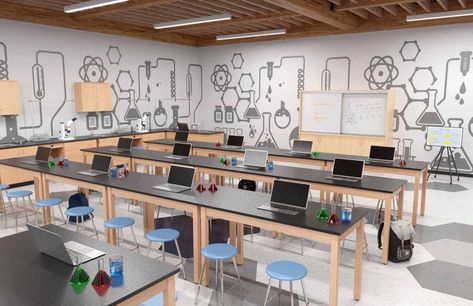 Stem Lab Design, School Computer Lab Design, Computer Lab Design, Stem Classroom Decor, 21st Century Education, School Computer Lab, Education Design Interior, Steam Classroom, Steam Lab