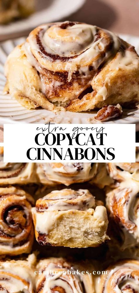 Watch out Cinnabon, because these are the best cinnamon rolls you'll ever have! These homemade cinnamon rolls are made bakery-style so they're extremely gooey, packed with cinnamon sugar flavor, and topped with cream cheese frosting. Flaky Cinnamon Rolls Homemade, Fluffy Homemade Cinnamon Rolls, Fluffy Cinammon Roll, Dense Cinnamon Rolls, Fluffiest Cinnamon Rolls Ever, Doughy Cinnamon Rolls, Food Nanny Cinnamon Rolls, Extra Gooey Cinnamon Rolls, Simple Baking With Pep