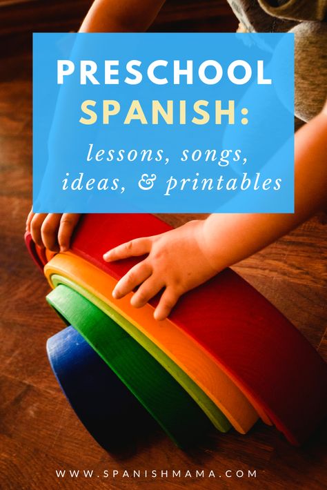 Prek Spanish Curriculum, Montessori, Spanish Class For Kindergarten, Preschool Spanish Curriculum, Spanish Lesson Plans For Preschoolers, Spanish Prek Activities, Preschool Spanish Songs, Spanish Games For Preschool, Spanish Songs For Preschool