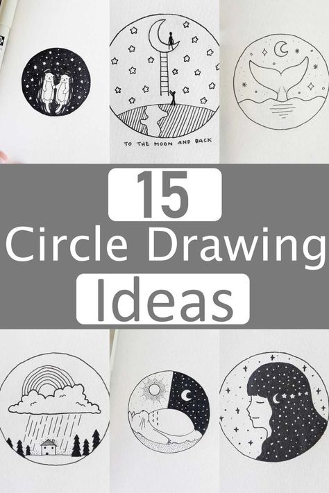 You can use circle drawing ideas at home or in the classroom. These simple steps will teach you creative drawing skills. Circle Drawing Ideas, Circle Doodles, Drawing Ideas For Beginners, Drawing Scenery, Circle Drawing, Drawing Body Poses, Your Drawing, Pot Filler, Unique Drawings