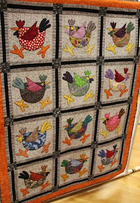 Oh my, these cute chickens made me laugh out loud!  A Cuppa Tea With Me: fairy garden Chicken Quilt, Diy Sy, Bird Quilt, Cuppa Tea, Applique Quilting, Animal Quilts, Chickens And Roosters, Barn Quilts, Applique Patterns