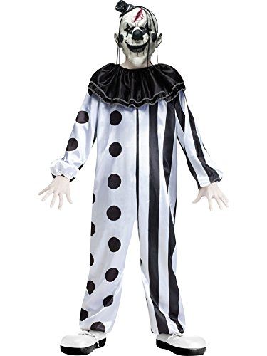 Fun World Killer Clown Child Costume Large 1214 -- Find out more about the great product at the image link. Killer Clown Costume, Scary Clown Costume, Clown Halloween Costumes, Killer Clown, Clown Mask, Black White Jumpsuit, Black Halloween Dress, Costumes For Teens, Pantomime