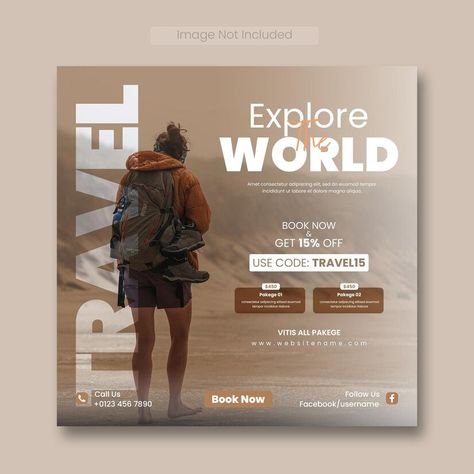 Free PSD | Travel and tour social media post instagram post or web banner template Travel And Tours Logo, Travel Advertising Design, Family Yearbook, Travel Creative, Banner Web, Travel Advertising, Photoshop Tutorial Design, Social Media Poster, Post Instagram