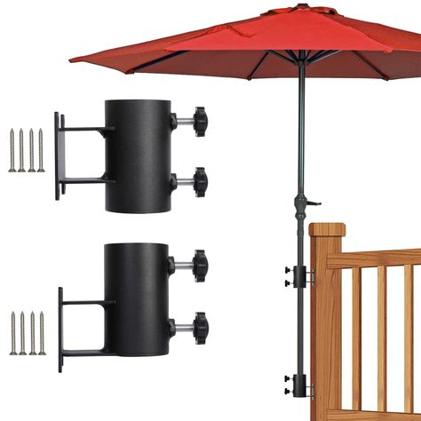 Deck Umbrella, Patio Railing, Deck Balcony, Patio Umbrella Stand, Deck Railing, Umbrella Holder, Deck Railings, Pole Fitness, Patio Spaces