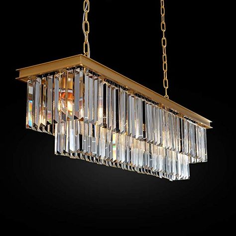 Modern Crystal Chandeliers, Chandeliers Lighting, Modern Lighting Chandeliers, Rectangular Chandelier, Pendant Light Styles, Crystal Chandelier Lighting, Modern Crystal Chandelier, Lighting Pendant, Rectangle Chandelier