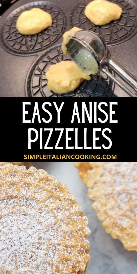 Easy Anise Pizzelle Recipe: Traditional Italian Cookie Pizzelles Recipe Holiday, Pitzells Recipe Anise, Lemon Pizzelle Recipe Italian, Rossetti Cookies, Maple Pizzelle Recipe, Pizzle Cookies Pizzelle Recipe, Pizelle Cookies Recipes Christmas, Pitzells Cookies Recipe, Keto Pizzelles