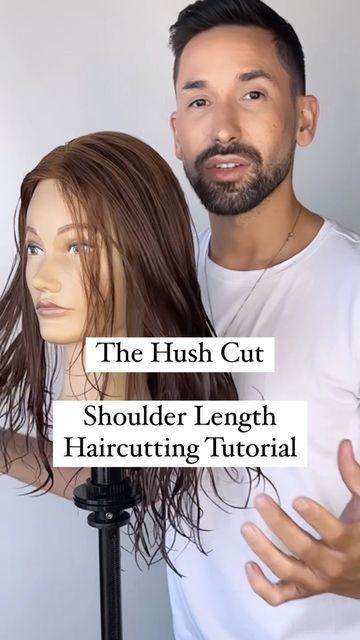 Justin Toves-Vincilione on Instagram: "The Hush Cut Tutorial - for shoulder length hair ✂️ #authenticbeautypartner . Follow along to learn my version of the trending Hush Cut, seen in many of our clients’ inspo photos! What makes this cut special is that it’s designed with multiple different techniques. I like the shoulder length version a lot more now that fall is here, I can picture it worn with so many cool outfits! Lmk what you all think! . Products used: @authenticbeautyconcept.us 🍃 Hydrate Spray Conditioner used as a cutting aid 🍃 Nourishing Hair Oil used to tame frizz & flyaways 🍃 Replenish Balm for sleekness and shine . #hairtutorial #hairtutorials #hairvideos #hairvideo #haireducation #haireducator #hairtutorialvideo #hairtrends #hushcut #haircut #haircutting #haircuttutorial # Hushcut Haircut, Hush Cut Tutorial, Diy Shoulder Length Haircut, Off Shoulder Hairstyles, Hush Cut Hair Medium, Shoulder Layered Haircuts, Short Shoulder Length Hair, Hush Cut, Bake Oatmeal