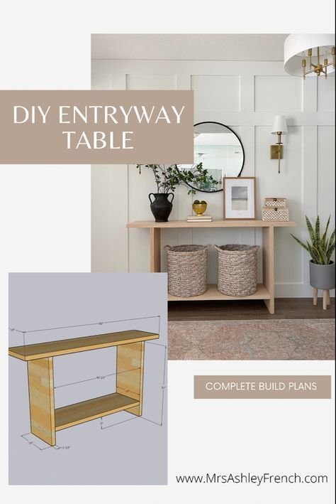 Diy Entry Table, Diy Entryway Table, Rustic Entryway Table, Furniture Build, Easy Table, Diy Dining Room Table, Console Table Entryway, Table Build, Diy Console