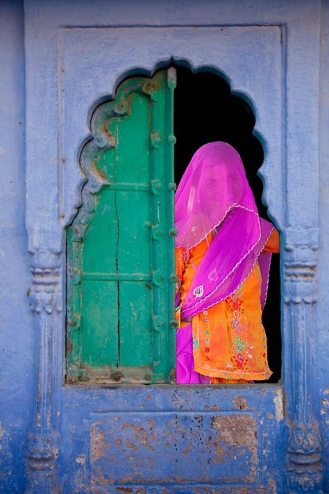 Veiled Woman, Yoga Studio Design, Indian Colours, India Colors, Orange And Pink, Rajasthan India, Beautiful Doors, Jodhpur, Incredible India