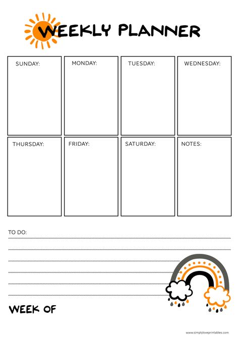 October Weekly Planner, Love Printables, Free Planner Pages, Halloween Rainbow, Notes Templates, Organization Planner, Weekly Planner Free Printable, Free Printable Halloween, Daily Printable