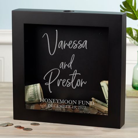 Honeymoon Fund Invitation, Honeymoon Couples, Gift Of Money, Diy Card Box, Personalized Shadow Box, Wedding Shadow Box, Harry Potter Wedding Theme, Wedding Fund, Groomsmen Socks