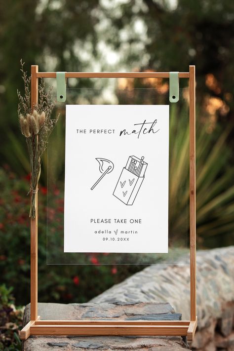 The Perfect Match, Matches Book Favor Sign, Wedding Matches Favor Sign Template, Modern Wedding Signage, Creative Favors for Wedding The Perfect Match Wedding Favor, Matchbook Wedding Favors Display, Matches For Wedding Favors, Match Box Wedding Favors, Matches Wedding Favors, Match Wedding Favors, Matchbook Wedding Favors, Modern Wedding Signage, Matchbooks Wedding