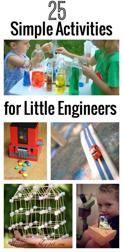 Do you have a budding engineer in the family? Check out these 25 simple activities for little engineers! Preschool Stem, Engineering Activities, Simple Activities, Stem For Kids, Summer Learning, Engineering Projects, Preschool Science, Homeschool Science, Reggio Emilia