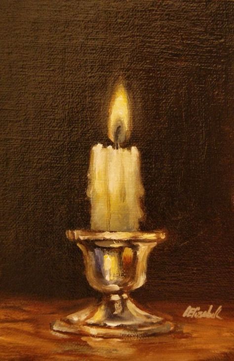 Methodology of Reformation First Pillar Candle Painting Art, Candle Painting, Simple Oil Painting, Painted Candles, Candle Art, Still Life Oil Painting, Still Life Drawing, Simple Acrylic Paintings, Painting Still Life