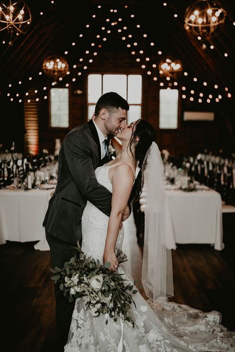 Indoor wedding portraits on a rainy day for a minimalist barn wedding   #weddingphotos #virginiawedding #barnwedding #weddingportraits #brideandgroom #rainywedding #weddingposes #rusticwedding #receptiondancing #weddingideas #weddinginspiration #farmwedding #weddingvenue #48fields Loft Wedding Ceremony, Blue Spring Wedding, Rainy Wedding Photos, Dark And Moody Wedding, Indoor Wedding Photos, Rainy Spring, Winter Wedding Photos, Barn Wedding Photos, Barn Wedding Photography