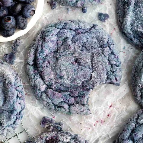 Blueberry Sugar Cookies, Lane And Grey Fare, Eggless Sugar Cookies, Purple Cookies, Eggless Cookies, Decorating Hacks, Blueberry Cookies, Berry Berry, Periwinkle Color