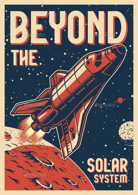 Retro Space Posters, Vintage Space Poster, Space Travel Posters, Sejarah Kuno, Sistem Solar, Poster Vintage Retro, Vintage Poster Design, Space Illustration, Space Wall Art