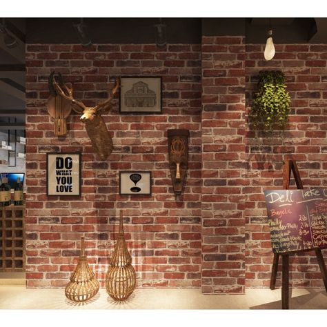 Flat Faux Brick Stone Wallpaper Roll 3D Effect Blocks Vintage Home Decoration Multi Countryside Red - Walmart.com - Walmart.com Red Brick Wallpaper, Faux Brick Walls, Brick Stone, Floor Wallpaper, Stone Wallpaper, Brick Texture, Brick Exterior House, Faux Brick, Brick Wallpaper