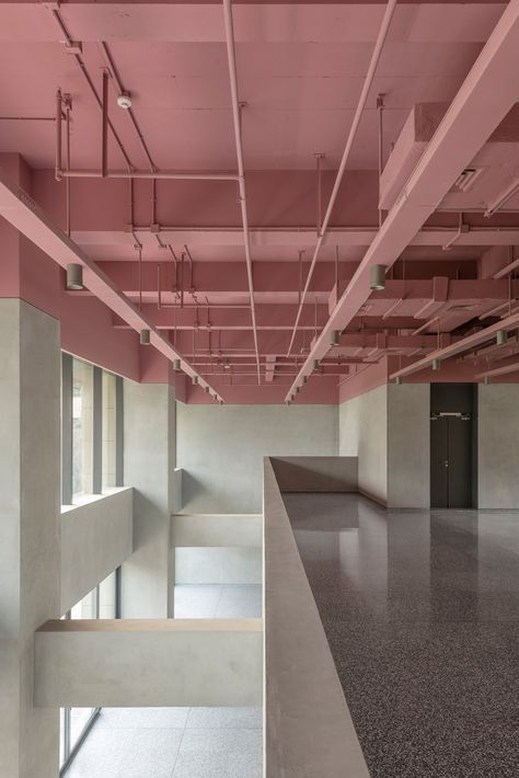 Aim Architecture, Design Color Trends, Exposed Ceilings, Office Ceiling, Commercial And Office Architecture, Open Ceiling, Concrete Ceiling, Office Architecture, Colour Architecture