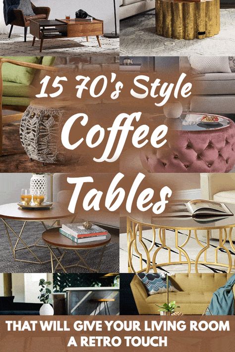 15 70's Style Coffee Tables That Will Give Your Living Room a Retro Touch - Home Decor Bliss 70s Decor Living Room, 70s Aesthetic Home, 70s Aesthetic Home Decor, Retro Aesthetic Bedroom, Retro Aesthetic Room, Modern Decorating, Refrigerator Wraps, Coffee Bar Ideas, Retro Coffee Tables