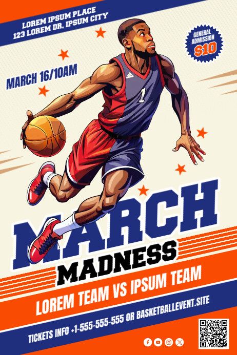 March Madness Basketball Poster March Madness Basketball, Basketball Poster, Basketball Posters, Poster Templates, March Madness, Online Ads, Poster Template, Say Hello, Basketball