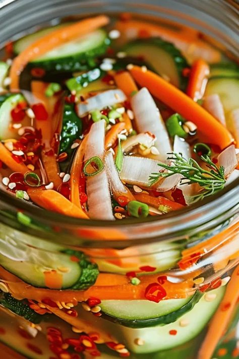 Best Pickled Carrots Recipe, Asian Pickling Recipes, Vietnamese Cucumber And Carrot Salad, Bell Pepper Pickles, Vietnamese Vegetable Pickle Medley, Vietnamese Pickled Cucumber, Vinegar Pickles Recipe, Pickled Carrots Recipe Canning, Pickling Carrots Recipe