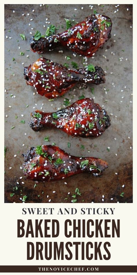 Asian Chicken Legs Recipes, Chicken Drumsticks Recipes, Chicken Drumstick Recipes Oven, Sticky Chicken Drumsticks, Drumstick Recipes Oven, Sticky Asian Chicken, Asian Glaze, Chicken Legs Recipes, The Best Baked Chicken