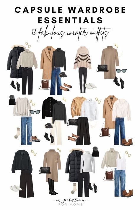 Adding these 36 winter capsule wardrobe essentials to your wardrobe will save you money and time. And you’ll gain a closet full of fabulous stylish, winter outfits you will be able to put together in minutes! Winter European Travel Outfits, Winter Capsule Wardrobe 2024 Travel, European Winter Capsule Wardrobe, Winter Inspo Outfits 2024, Winter Essentials Clothes Women, Winter Outfits Capsule, Winter Outfits Capsule Wardrobe, Winter Travel Clothes, Winter Outfit Essentials