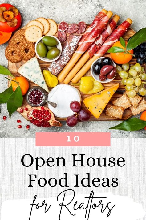 Realtor Snack Ideas, Happy Hour Open House, Agent Open House Ideas, Open House Ideas For Business, Real Estate Agent Open House Ideas, Snacks For Open House Real Estate, Easter Open House Ideas, Business Open House Food Ideas, Broker Open House Food Ideas