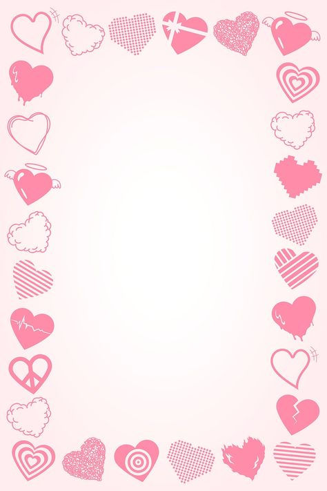 Valentines day frame psd, cute heart border design | free image by rawpixel.com / ton Pink Border Design, Heart Border Design, Valentine Border, Valentines Border, Valentines Day Frame, Param Singh, Valentines Day Border, Crown Tattoo Design, Heart Border