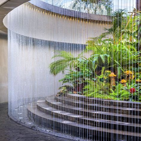 Indoor Waterfall Rain Water Curtain For Garden Home Restaurant - Buy Indoor Water Curtain,Garden Water Curtain,Water Curtain Product on Alibaba.com Water Architecture, Taman Air, Water Curtain, Water Feature Wall, Fountains Backyard, Diy Garden Fountains, Indoor Water Fountains, Indoor Waterfall, Waterfall Wall