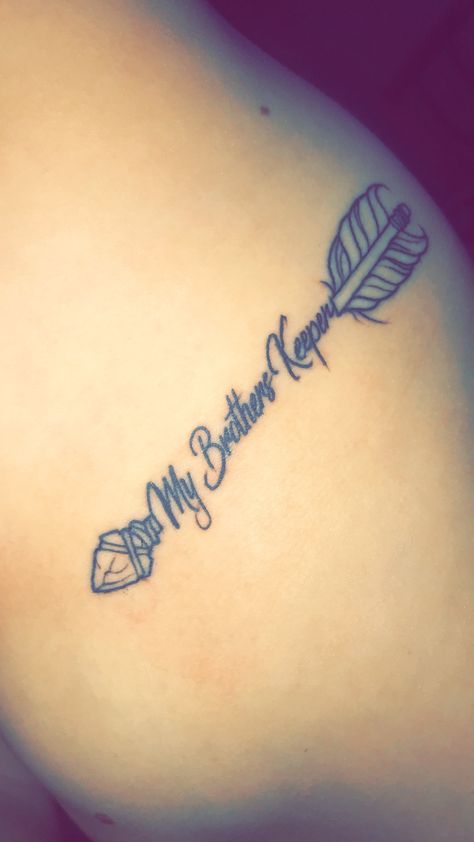 My brothers Keeper💕  @JaysonBegay #brothersistertattoo I Am My Brothers Keeper Tattoo For Women, Tattoo Ideas For Brothers Who Passed, My Brothers Keeper Tattoo Ideas Sisters, In Memory Of Brother Tattoo, Tattoo Ideas For Brother Who Passed, Brother Tattoo In Memory Of, Brother Tattoo Ideas For Sister, Tattoo For Brother Who Passed, Tattoos For Brothers Who Passed