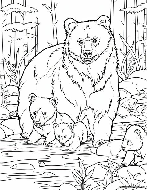 Farm coloring page Bear Coloring Pages For Adults, Dinosaurs Drawings, Bear Coloring Pages Free Printable, Drawing Bears, Bear Coloring Page, Farm Coloring Pages, Animals Coloring Pages, Squirrel Art, Black Bears