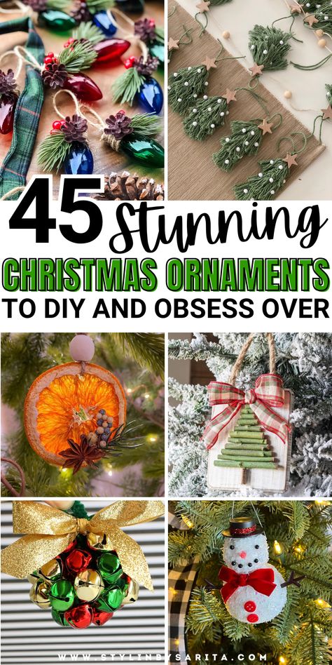 diy christmas ornaments Easy Homemade Decorations Ideas, Diy Holiday Ornaments For Adults, Christmas Make And Take, Christmas Tree Decorations Easy, Christmas Crafts For Family To Make, Xmas Ornaments Diy Kids, Diy Christmas Ornaments Adults, Easy Diy Xmas Ornaments, 1 Hour Christmas Crafts