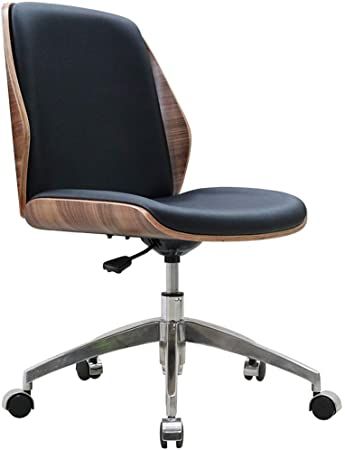 Office Chair Lift Computer Chair Swivel Chair Home Desk Chair, Solid Wood + Leather, No Armrests HUXIUPING (Color : Black): AmazonSmile: Kitchen & Home Armrest Chair, Minimalist Chair, Office Desk Chairs, Conference Chair, Chair Office, Modern Office Chair, Black Office Chair, Office Meeting, Desk Chairs