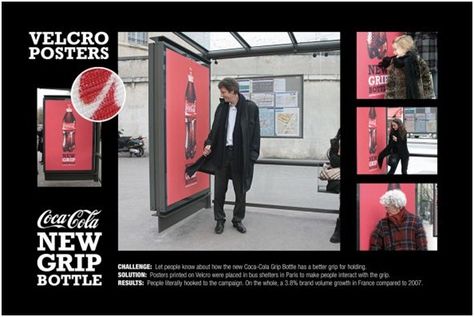 Interactive advertising – Velcro ads! Guerilla Marketing Examples, Bus Stop Advertising, Marcel Paris, Guerrilla Advertising, Interactive Advertising, Funny Commercial Ads, Guerrilla Marketing, Travel Ad, Coca Cola Ad