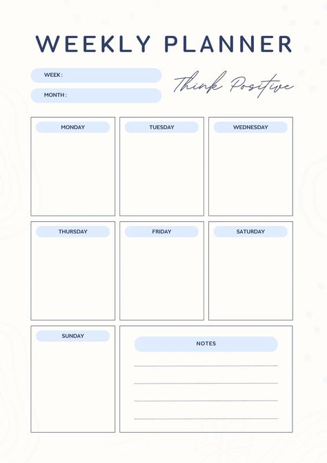 Study Planner Printable Weekly, Weekly Planner Journal Ideas, Study Schedule Weekly, Weekly Template Planner, Weekly Study Planner Template, My Week Planner, Blue To Do List, Weekly School Planner, Weekly Planner Aesthetic