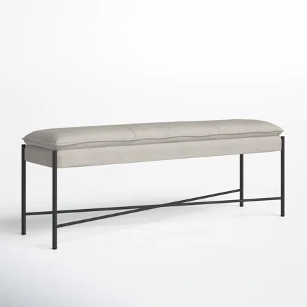 AllModern Landers Upholstered Bench | Wayfair Bench Size, Upholstered Bench Seat, Sitting Bench, Monochrome Palette, End Of Bed Bench, Metal Bench, Leather Bench, Upholstered Storage Bench, Bedroom Bench