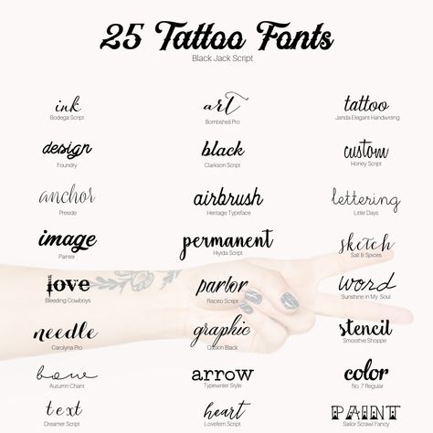 25 FREE tattoo fonts for your next ink session. The best fonts for tattoos! #tattoodesigns #tattoosforwomen Tato Nama, 25 Tattoo, Free Tattoo Fonts, Tattoo Font Styles, Best Tattoo Fonts, Font Tato, Tattoos Fonts, Wörter Tattoos, Alfabet Font