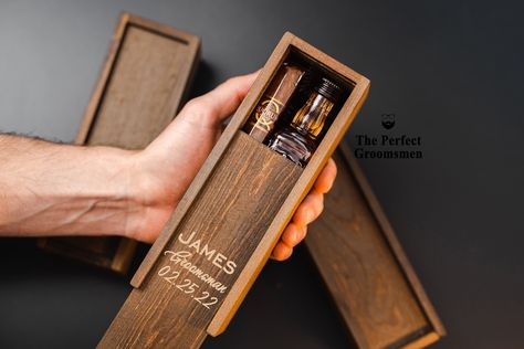 Groomsmen Wooden Boxes, Groomsmen Gifts With Cigars, Best Man And Groomsmen Gifts, Groomsmen Proposal Box Ideas Cigars, Custom Groomsmen Gifts, Small Groomsmen Proposal, Groomsmen Boxes Be My Groomsman, Groomsmen Gift Boxes, Unique Groomsmen Proposal