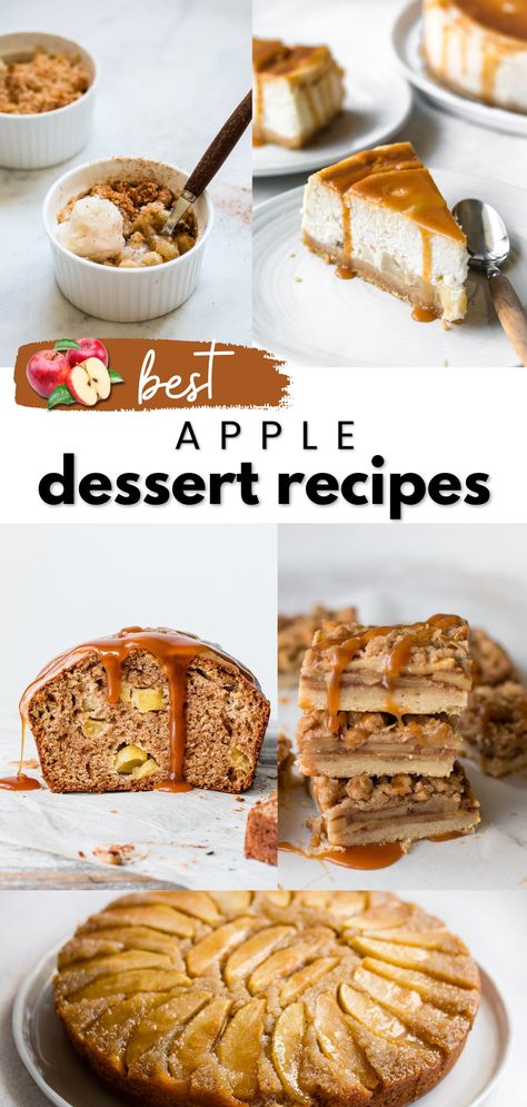 20 Best Apple Dessert Recipes Fancy Apple Desserts, Dessert Recipes For Fall, Caramel Apple Upside Down Cake, Apple Crumble Cheesecake, Desserts Fall, Apple Dessert Recipes Easy, Best Apple Desserts, Apple Upside Down Cake, Crumble Cheesecake