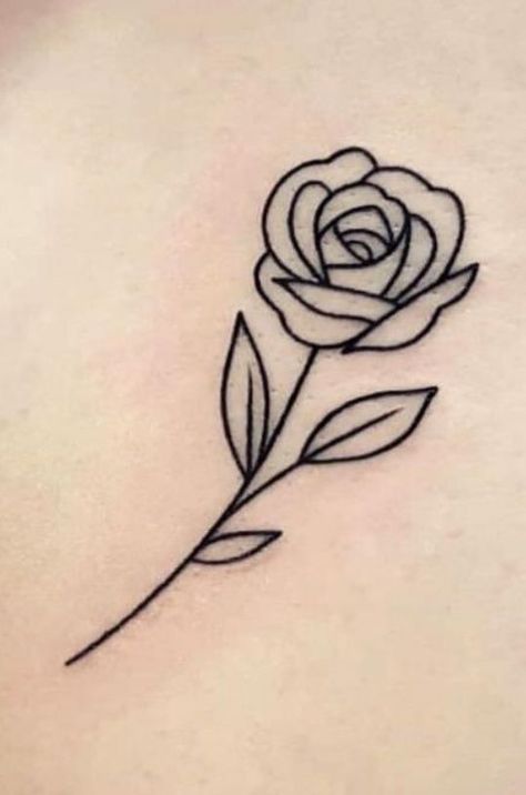 Rose Outline Tattoo, Traditional Tattoo Outline, Tato Flash, Simple Rose Tattoo, Rose Tattoo Forearm, Rose Outline, Small Rose Tattoo, Hand Tattoos For Girls, Outline Tattoo