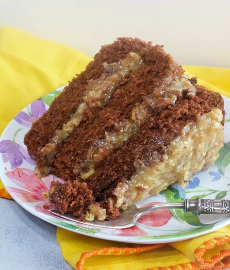 This is an Authentic German's Chocolate Cake and I love it. It's a very moist and mild chocolate cake made with German's sweet chocolate and the pecan-coconut frosting is to-die-for. Grab the recipe over at My Country Table.com. #authenticgermans #germanschocolatecake #chocolatecake #germanschocolate #cake #originalgermanschocolate #mycountrytable Cake Recipe With Buttermilk, Recipe With Buttermilk, Homemade German Chocolate Cake, My Country Table, German Chocolate Cake Recipe, Coconut Frosting, Country Table, German Chocolate Cake, German Chocolate